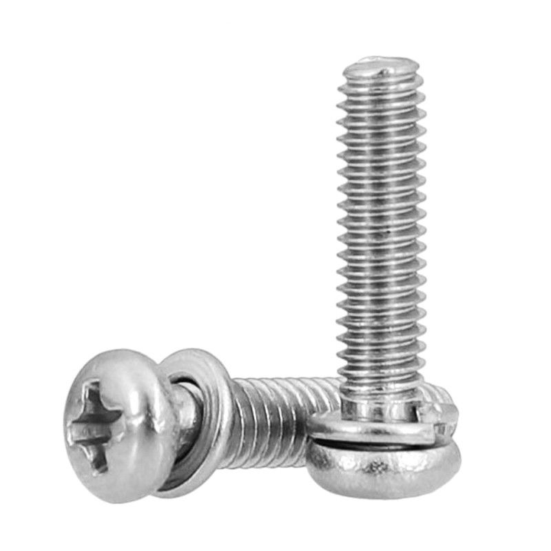 Todos los tamaños Precisión de alta calidad de acero inoxidable con ranuras de cabeza de cacerola micro tornillos en miniatura de tamaño pequeño con lavadora